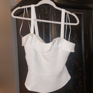 White Peplum Top